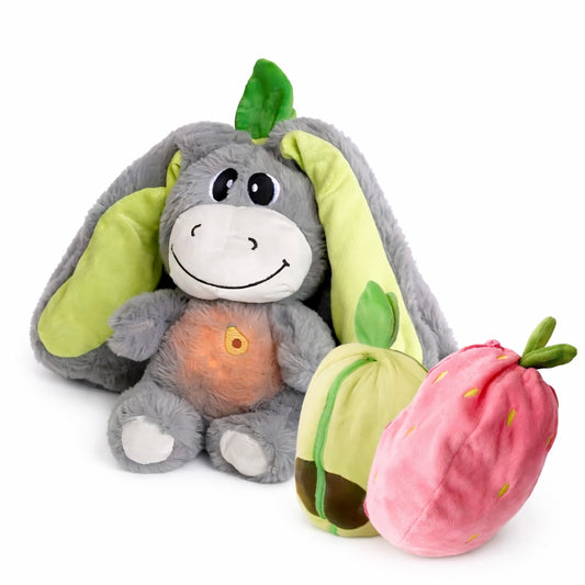 Baby Esel Plüschtier mit Erdbeer-Hut